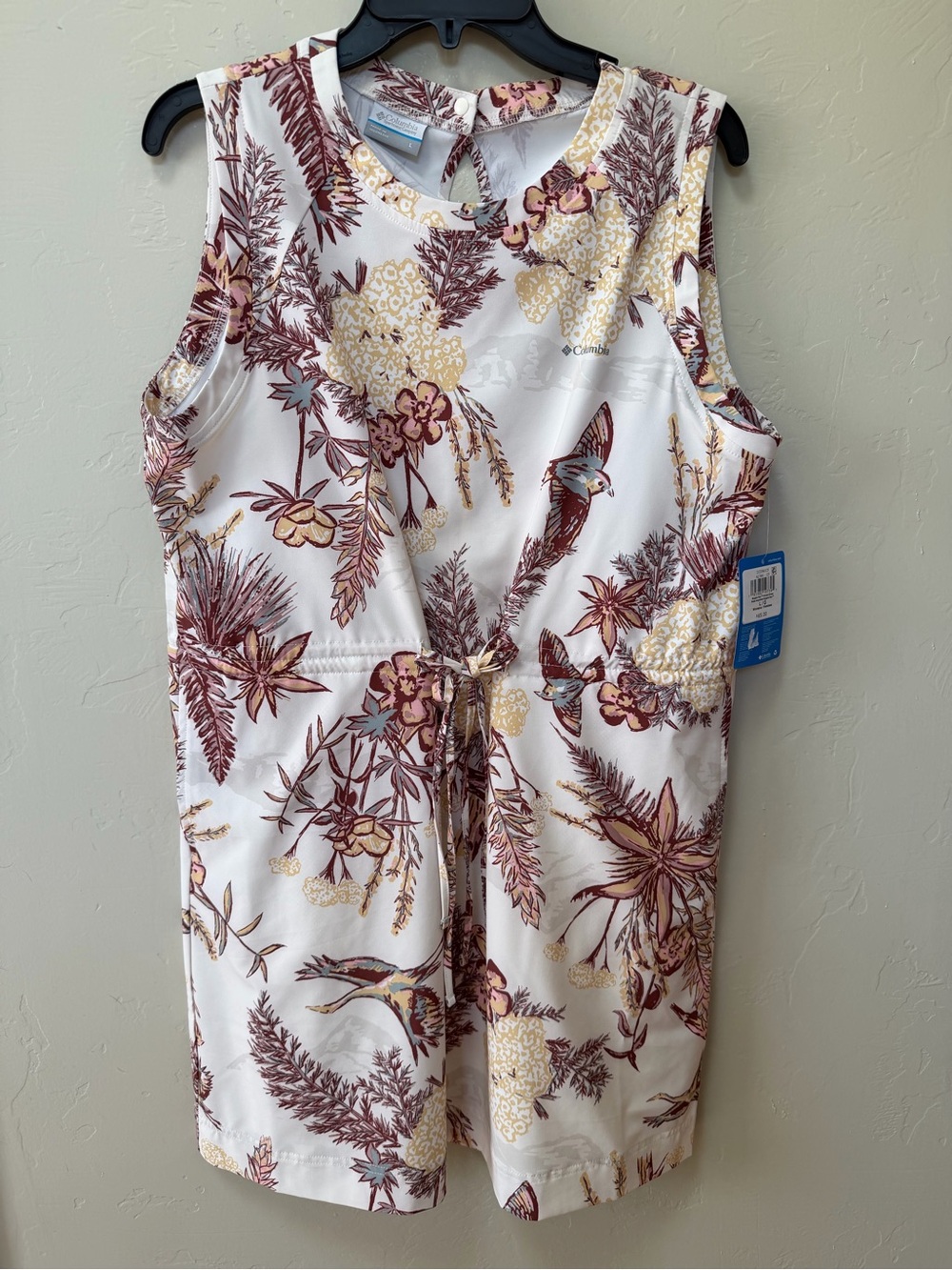 NWT Columbia Botaga Bay Printed Dress Tie Waist Sleeveless Womens Size Large